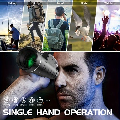 1 x 10X40 single tube telescope with manual focusing - High magnification of 10 times and a 40mm large aperture objective lens, suitable for bird watching, camping, hiking, sports, and traveling - Compact and portable design, durable and sturdy, ideal gift