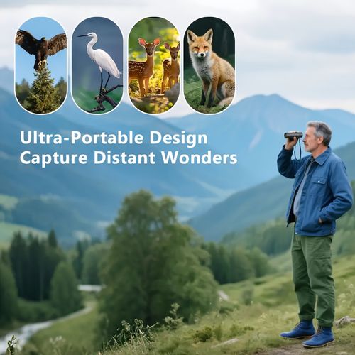 10x25 Ultra-High Definition Long-Distance Adult Single-Distance Telescope. 10X Mini Compact - Comes with storage bag and hanging rope. Durable telescope for hiking. Ideal for outdoor adventures, camping, watching games. Perfect birthday gift.