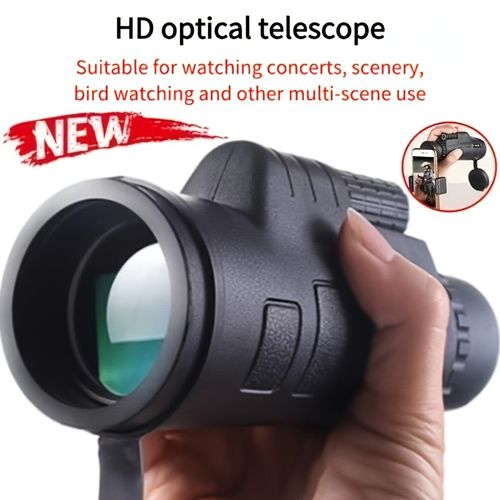 1 x 10X40 single tube telescope with manual focusing - High magnification of 10 times and a 40mm large aperture objective lens, suitable for bird watching, camping, hiking, sports, and traveling - Compact and portable design, durable and sturdy, ideal gift