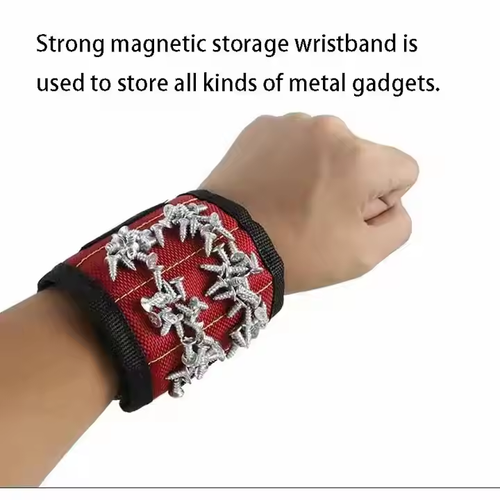 Portable strong magnetic tool wrist strap for fixing screws with strong magnets