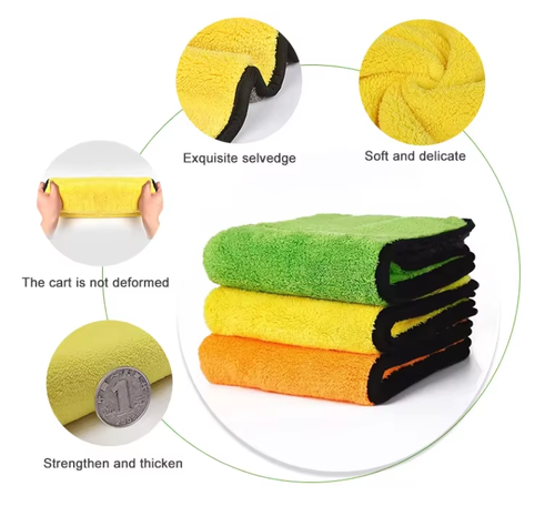 8pcs Thick Cleaning Cloths, Car Towels, Kitchen Rags, Lint-Free Microfiber, Car Polishing Waxing Dry Absorbent Towels, Household Rags