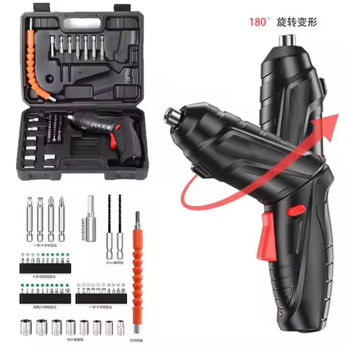 New automatic screwdriver tool box rechargeable electric screwdriver set with extension rod electric screwdriver set