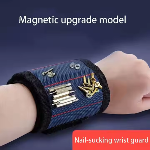 Portable strong magnetic tool wrist strap for fixing screws with strong magnets