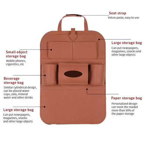 Vehicle Storage Bag Multi-function Seat Back Storage Box Hanging Bag