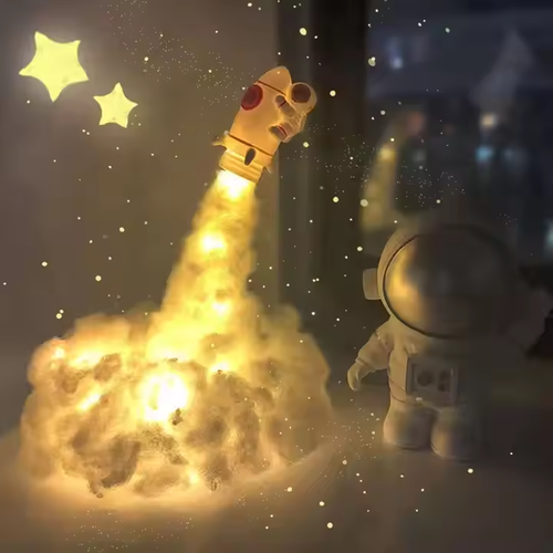 DIY creative rocket light astronaut night light bedside decoration ins atmosphere light children's gift