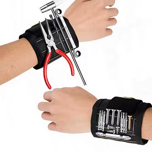 Portable strong magnetic tool wrist strap for fixing screws with strong magnets