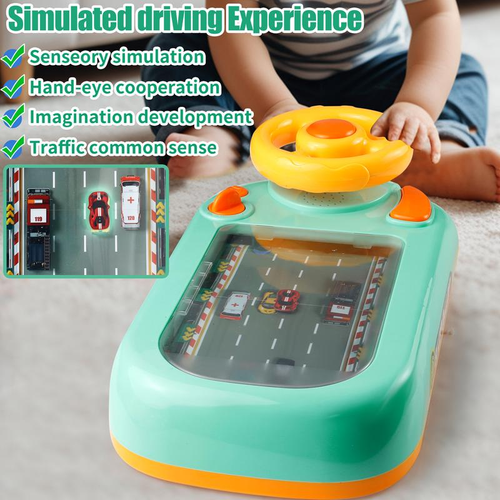 Racing Adventure Car Steering Wheel Toy for Kids Musical Driving Game Toddler Interactive Simulation Toy Educational Learning