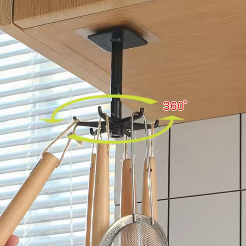 Rotating folding hook 360 degree hook self-adhesive 180 degree vertical flip hook home kitchen bathroom bedroom