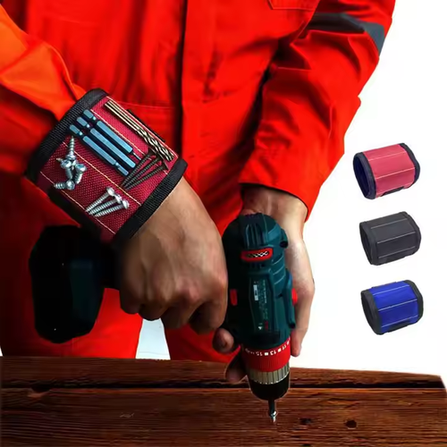 Portable strong magnetic tool wrist strap for fixing screws with strong magnets