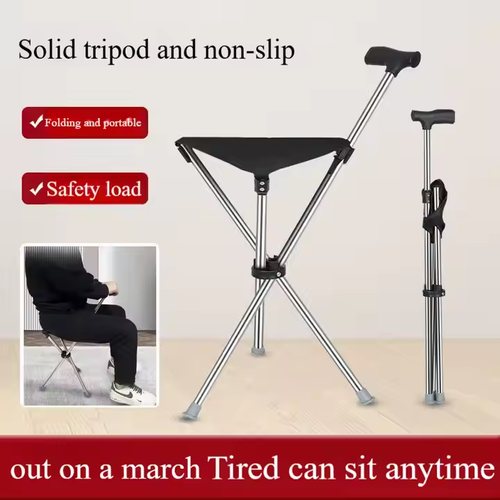 Portable walking stick stool non-slip trekking stick lightweight walking stick with seat