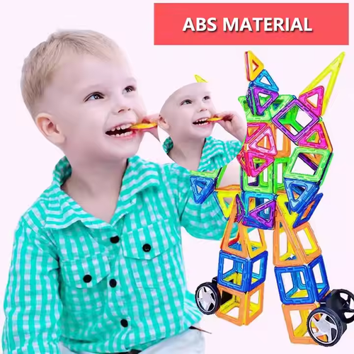 Children's colorful strong magnetic chip color box building block set building bricks educational learning toys