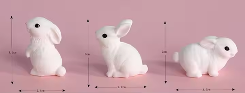 Creative Mini White Rabbit Home Decoration Cute Cartoon Simulation Animal Ornaments Easter Ornaments (10 Pieces per Pack)
