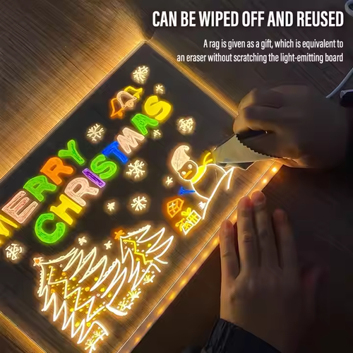 Personal creative exquisite luminous drawing board transparent desktop whiteboard erasable board with stand