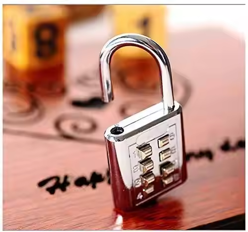 High Quality Stainless Steel Padlock 10 Digit Combination Lock for Storage, Zinc Alloy Silver Button Digital Luggage Lock