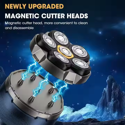 Cordless 6D Bald Trimmer Rotary Electric Shaver Powerful Waterproof Body Shaver
