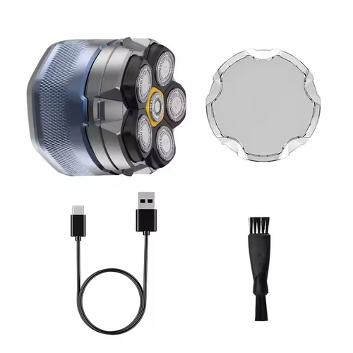 Cordless 6D Bald Trimmer Rotary Electric Shaver Powerful Waterproof Body Shaver