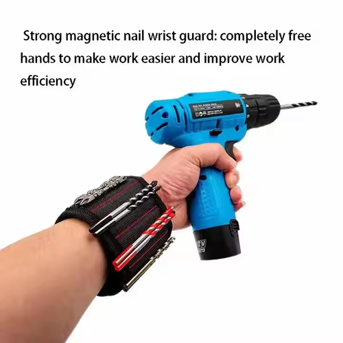 Portable strong magnetic tool wrist strap for fixing screws with strong magnets