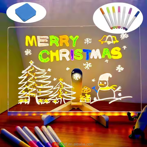 Personal creative exquisite luminous drawing board transparent desktop whiteboard erasable board with stand
