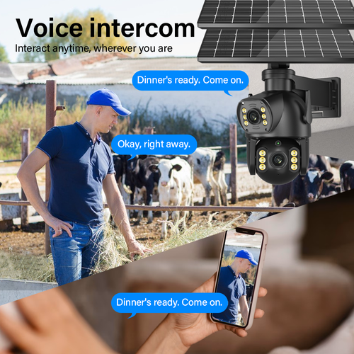Intelligent dual-lens solar monitoring, all-weather high-definition protection, a new choice for environmental protection and energy saving! Equipped with 64G memory card