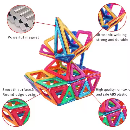 Children's colorful strong magnetic chip color box building block set building bricks educational learning toys
