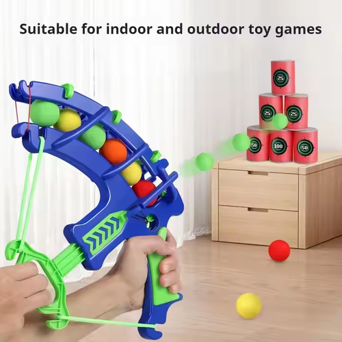 Children's toy bow and arrow set bow toy catapult EVA sponge ball target bucket throwing outdoor children's toys