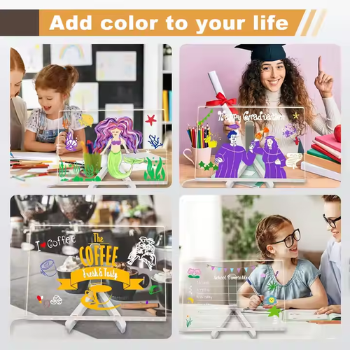 Personal creative exquisite luminous drawing board transparent desktop whiteboard erasable board with stand