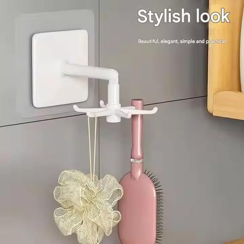 Rotating folding hook 360 degree hook self-adhesive 180 degree vertical flip hook home kitchen bathroom bedroom