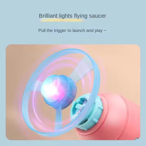 Outdoor flying bamboo dragonfly toy UFO launcher gyroscope gun with rotating toy