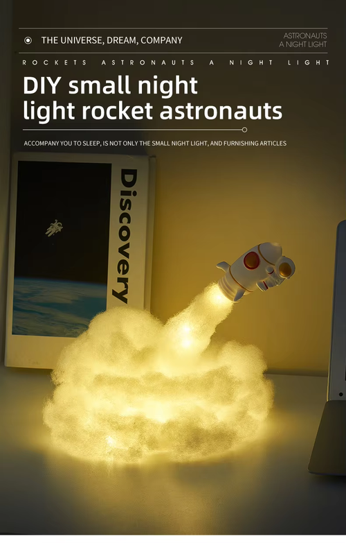 DIY creative rocket light astronaut night light bedside decoration ins atmosphere light children's gift