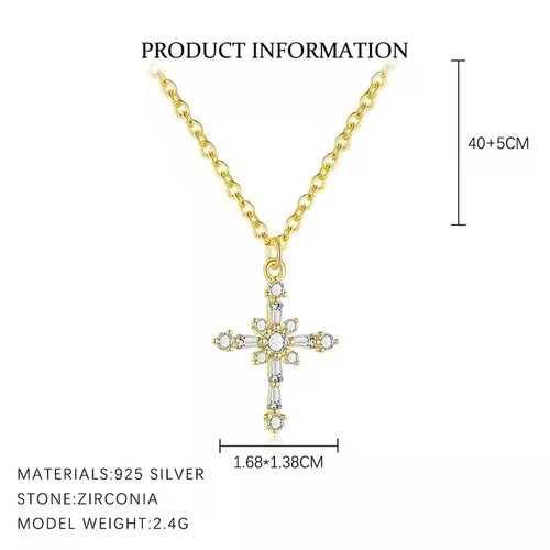 Light luxury high-end cross pendant necklace
