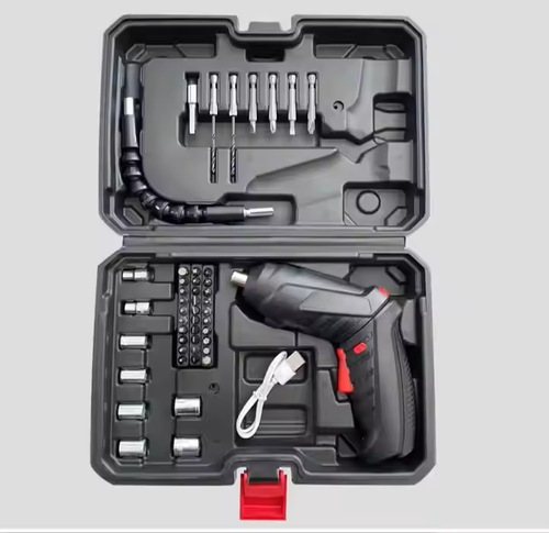 New automatic screwdriver tool box rechargeable electric screwdriver set with extension rod electric screwdriver set
