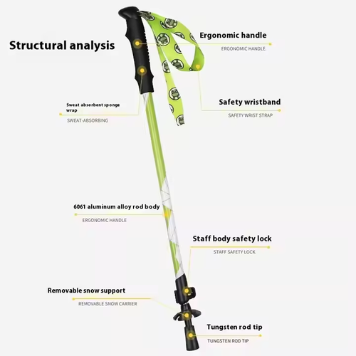 Professional children's trekking pole aluminum alloy telescopic rattan non-slip EVA rubber outdoor climbing hiking
