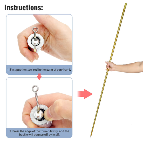 Portable magic golden hoop toy magic cane toy