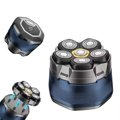 Cordless 6D Bald Trimmer Rotary Electric Shaver Powerful Waterproof Body Shaver