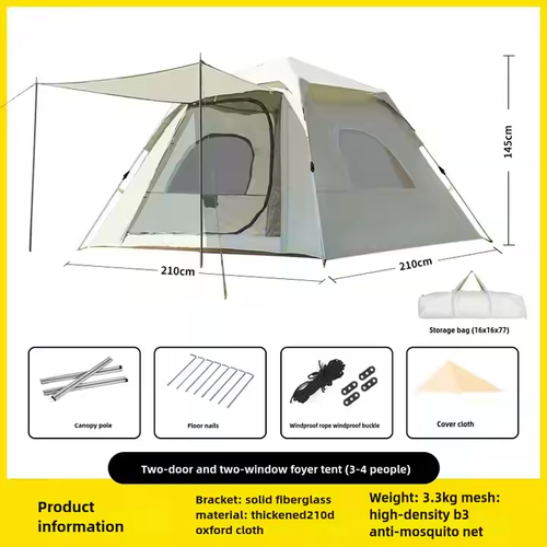Portable outdoor camping tent rainproof sunscreen automatic quick opening tent