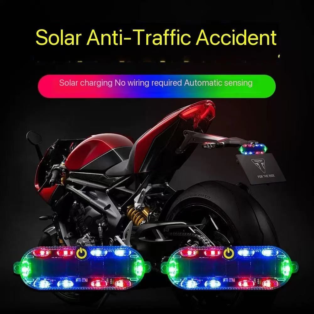 （4 per pack）Solar-powered flashing warning lights suitable for cars,electric vehicles,motorcycles,and trucks,waterproof taillights.