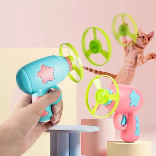 Outdoor flying bamboo dragonfly toy UFO launcher gyroscope gun with rotating toy