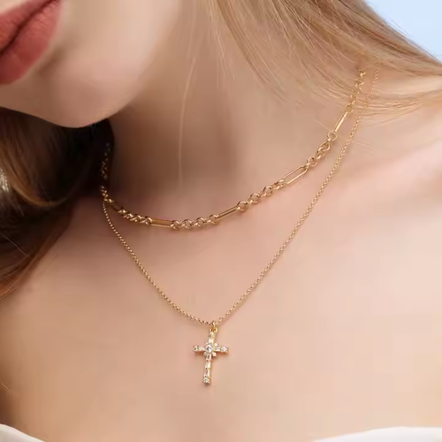 Light luxury high-end cross pendant necklace