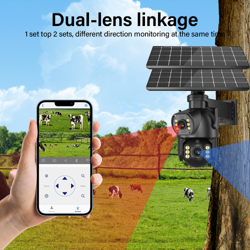 Intelligent dual-lens solar monitoring, all-weather high-definition protection, a new choice for environmental protection and energy saving! Equipped with 64G memory card