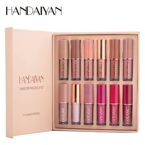 12PCS matte liquid batom set multicolor lip gloss set caixa de presente antiaderente meninas maquiagem gift set batom duradouro