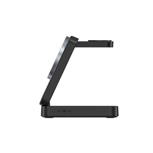 Carregador sem fios 3 em 1, dobrável e com fixação magnética – Carregador sem fios multifuncional com carregamento rápido de 15 W e suporte para telemóvel