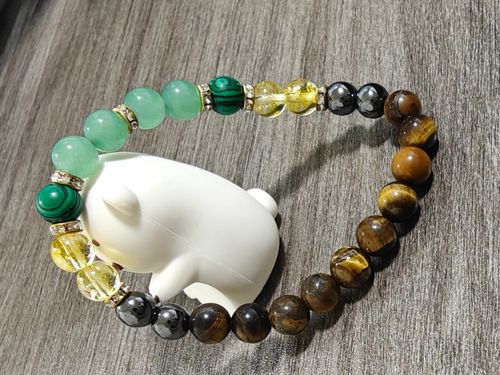 Money Bracelet with Black Onyx and Tiger's Eye - Luck Bracelet - Attract Wealth, Abundance and Prosperity