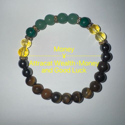 Money Bracelet with Black Onyx and Tiger's Eye - Luck Bracelet - Attract Wealth, Abundance and Prosperity