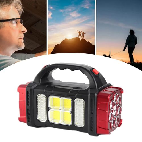 New Powerful 1200mah Super Bright Solar COB USB Rechargeable Power Bank Aluminum Alloy Torches Lights Tactical LED Flashlight