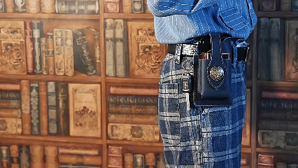 Bolsa Tática MASCULINA para Cinto em Couro LEGÍTIMO: Grande Capacidade, Design à Prova de Corte, Ajuste até 120cm (Estilo Couro Selvagem + Esconde Telemóvel