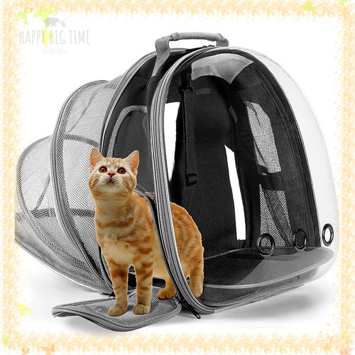 Lightweight Expandable Cat Carrier Clear Bubble