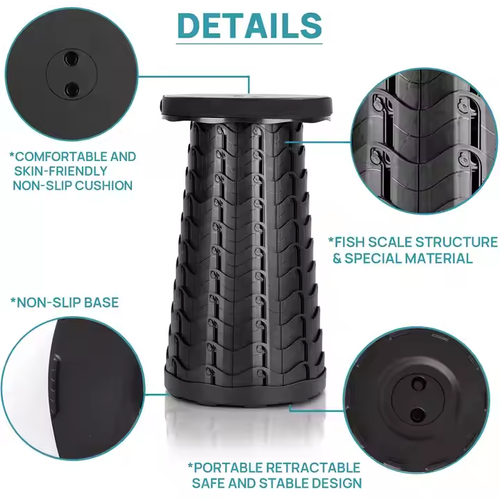 Modern Design Portable Folding Stool Adjustable Outdoor Fishing Train Stall Retractable Camping Chair