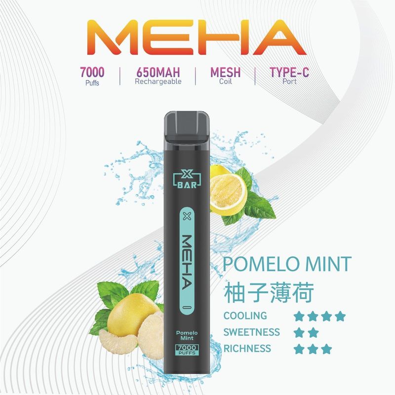 MEHA XBAR 小黑條拋棄式電子煙7000 口大容量｜多種口味任選｜台灣正版授權