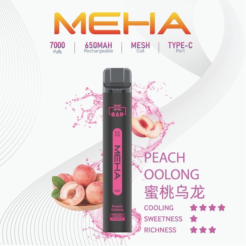 MEHA XBAR 小黑條拋棄式電子煙7000 口大容量｜多種口味任選｜台灣正版授權