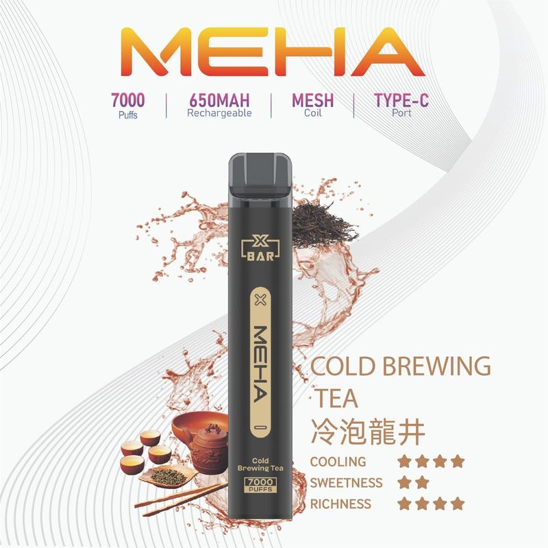 MEHA XBAR 小黑條拋棄式電子煙7000 口大容量｜多種口味任選｜台灣正版授權